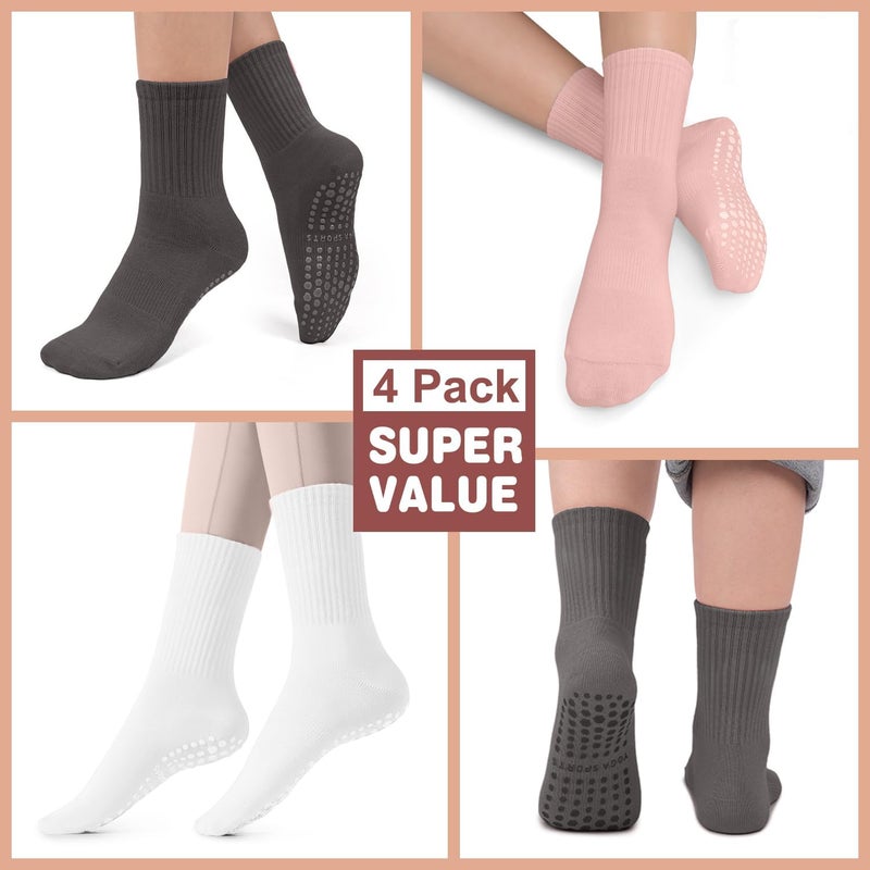 BLONGW Pilates Socks with Grips for Women, Non-Slip Yoga Athletic Socks for Barre Barefoot Workout Hospital - Image 4